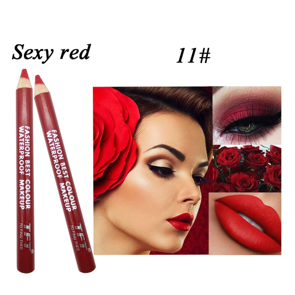 Double Color Matte Lipsticks Pencil Waterproof Long Lasting Sexy Lip Stick Profissional Makeup Lip Tint Pen Cosmetic Lip Liner