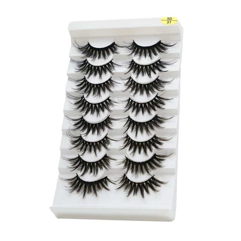 8 pairs of handmade mink eyelashes 5D eyelashes thick multilayer soft eyelashes natural eyelash extension extension makeup