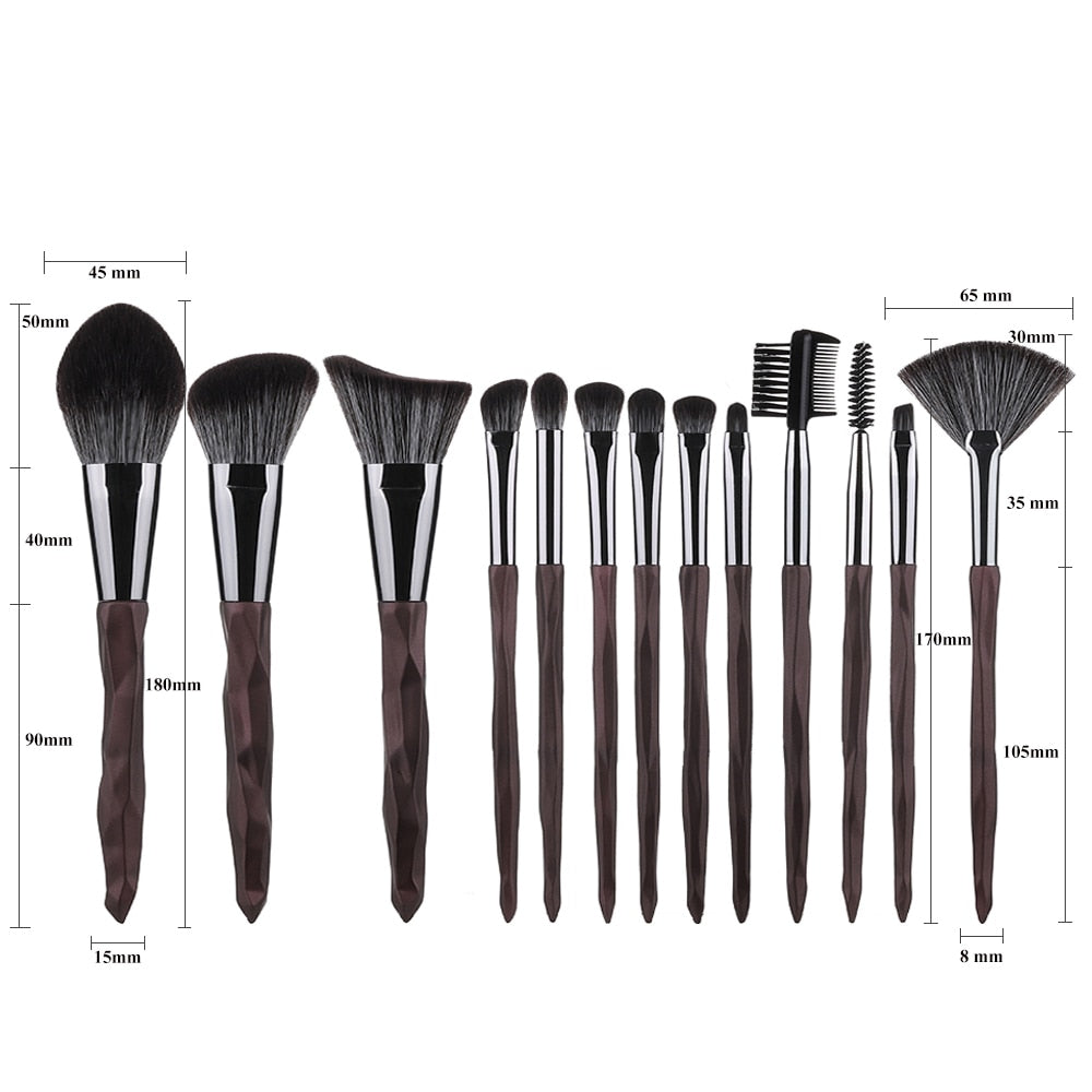 FLD 13/10/5pcs Crystal Makeup Brushes Set Powder Foundation Fan Brush Eye Shadow Eyebrow Professional Blush Makeup Brush Tools