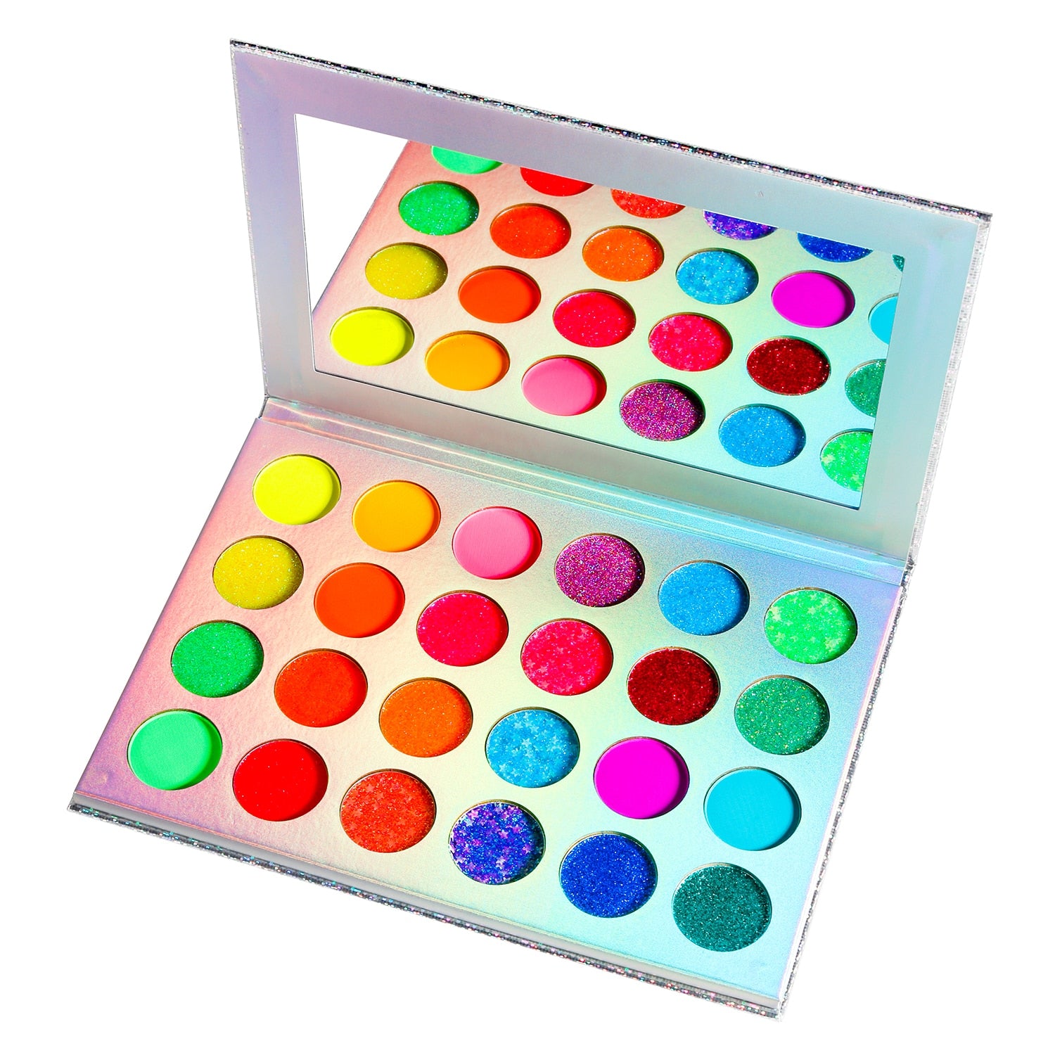 Aurora Glow Eyeshadow Pallet Stage Clubbing Neon Makeup Kit in Blacklight UV Glow in Dark Fluorescent Eye Shadows Red