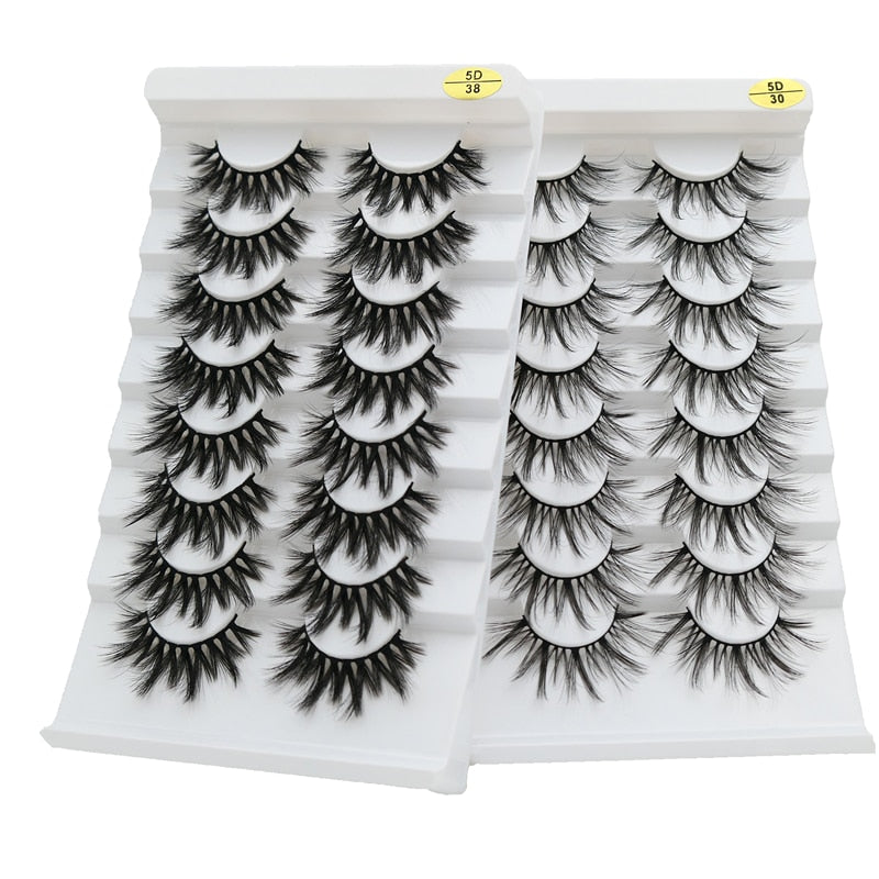 8 pairs of handmade mink eyelashes 5D eyelashes thick multilayer soft eyelashes natural eyelash extension extension makeup