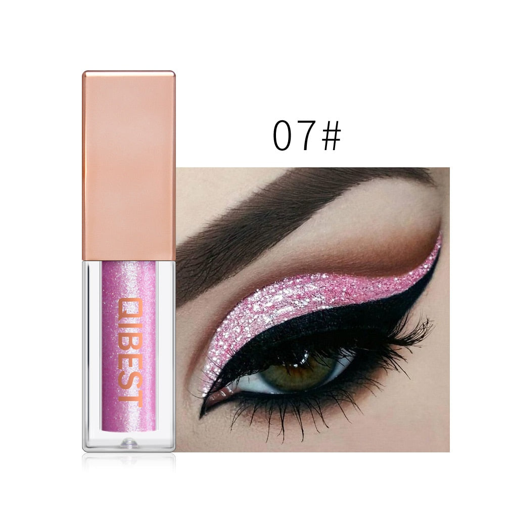 QIBEST Eyeshadow Stick Makeup Glitter Eye Shadow 15 Colors Eyeshadow Pigment Waterproof Eye Shadow Stick Liquid Shiny Cosmetics