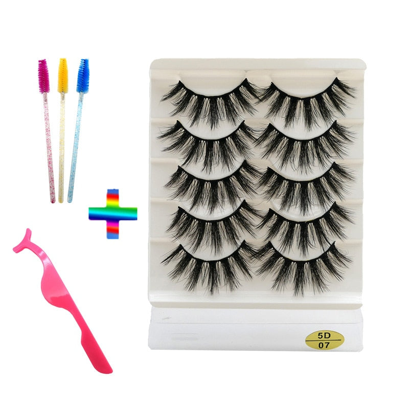 8 pairs of handmade mink eyelashes 5D eyelashes thick multilayer soft eyelashes natural eyelash extension extension makeup