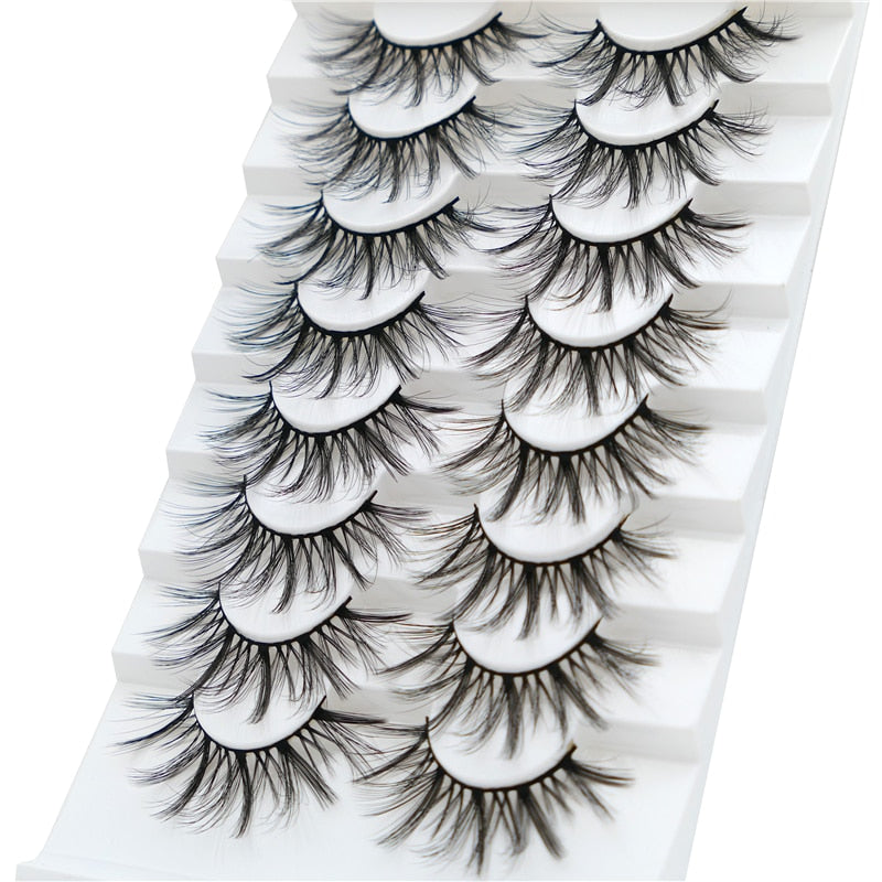 8 pairs of handmade mink eyelashes 5D eyelashes thick multilayer soft eyelashes natural eyelash extension extension makeup