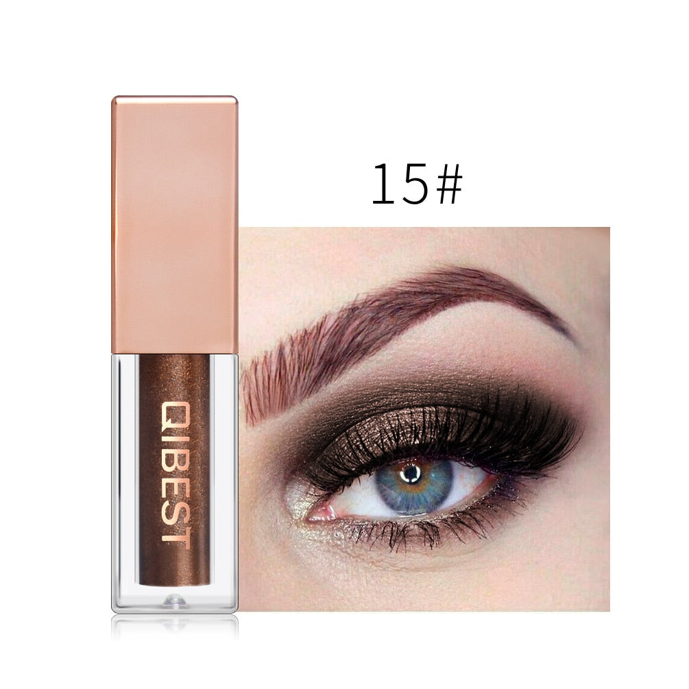 QIBEST Eyeshadow Stick Makeup Glitter Eye Shadow 15 Colors Eyeshadow Pigment Waterproof Eye Shadow Stick Liquid Shiny Cosmetics