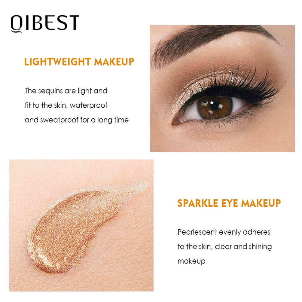 QIBEST Eyeshadow Stick Makeup Glitter Eye Shadow 15 Colors Eyeshadow Pigment Waterproof Eye Shadow Stick Liquid Shiny Cosmetics