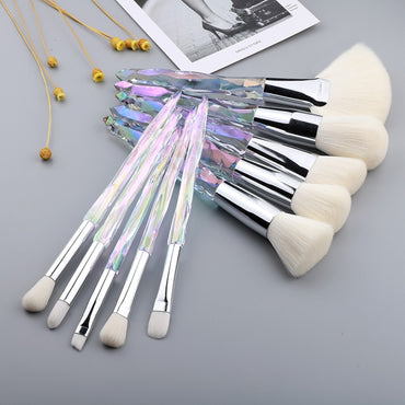 FLD 13/10/5pcs Crystal Makeup Brushes Set Powder Foundation Fan Brush Eye Shadow Eyebrow Professional Blush Makeup Brush Tools