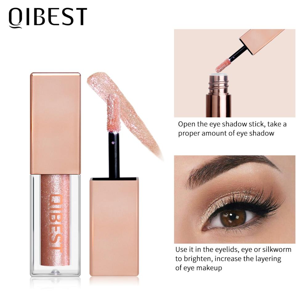 QIBEST Liquid Eyeshadow Stick 15 Colors Shimmer Pearlescent Makeup Glitter High Pigment Waterproof Charming Eye Shadow Cosmetics