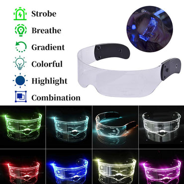 LED Luminous Glasses EL Flashing Neon Bar Party LED Glasses Light Up Glasses Rave Costume Party Decor DJ Sunglasses Party Decor