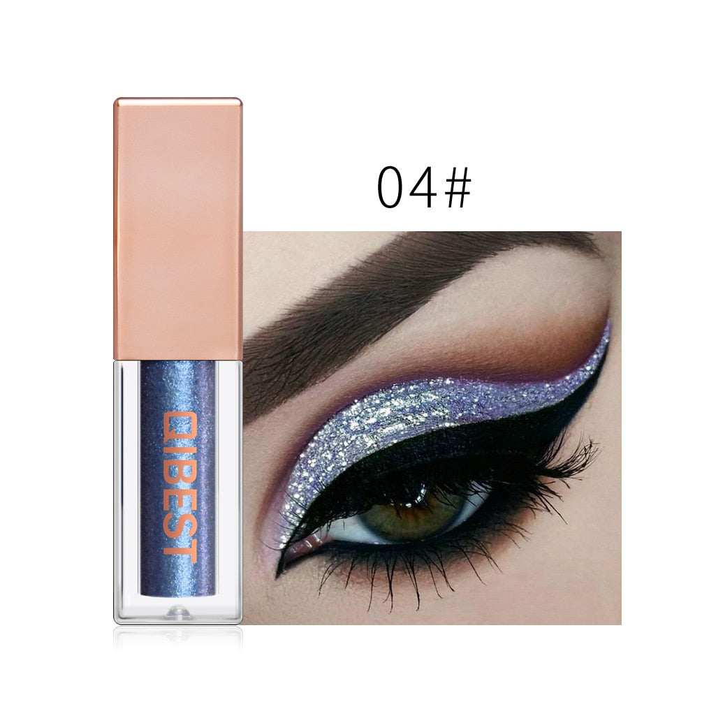 QIBEST Eyeshadow Stick Makeup Glitter Eye Shadow 15 Colors Eyeshadow Pigment Waterproof Eye Shadow Stick Liquid Shiny Cosmetics