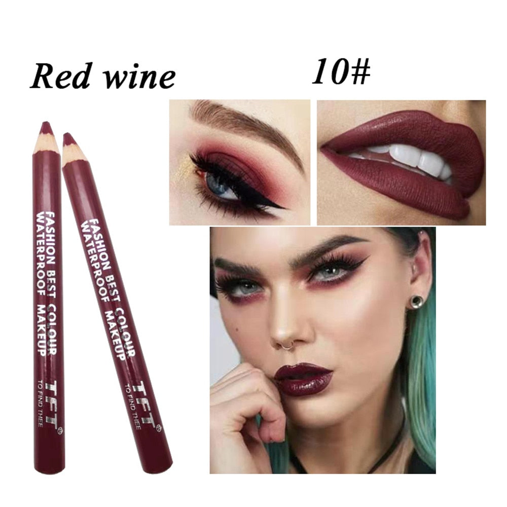 Double Color Matte Lipsticks Pencil Waterproof Long Lasting Sexy Lip Stick Profissional Makeup Lip Tint Pen Cosmetic Lip Liner