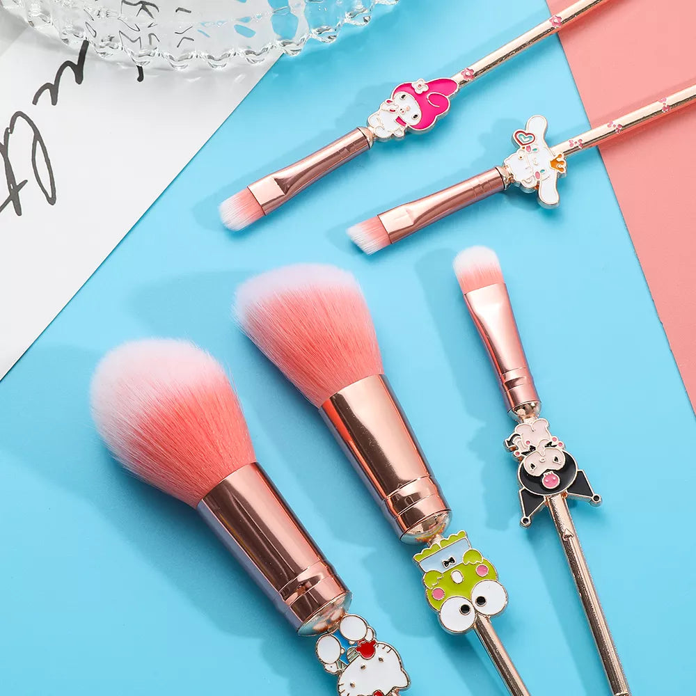 Sanrio Makeup Brush Set Anime Hello Kitty Kuromi Melod Blush Eyebrow Lip Eye Shadow Brush Beauty Tool Girls Facial Tools Gift