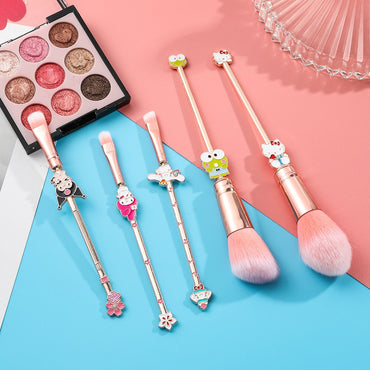 Sanrio Makeup Brush Set Anime Hello Kitty Kuromi Melod Blush Eyebrow Lip Eye Shadow Brush Beauty Tool Girls Facial Tools Gift