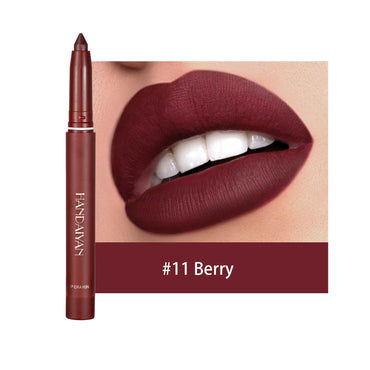 Matte Nude Lipstick Lip Liner 2 in 1 Long Wearing Waterproof Lip Ink Crayon Built-in Sharpener Professional Makeup for Women