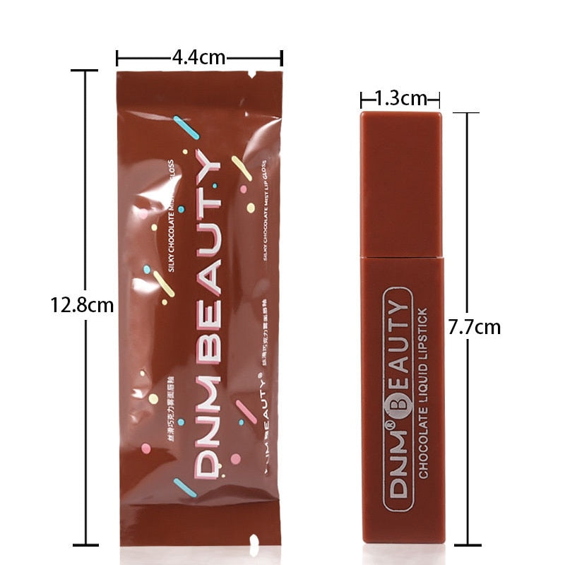 Lip Stick Long Lasting Chocolate Lip Gloss Matte Lip Glaze Cream Liquid Lipstick Makeup Beauty Non-stick Cup Waterproof Cosmetic