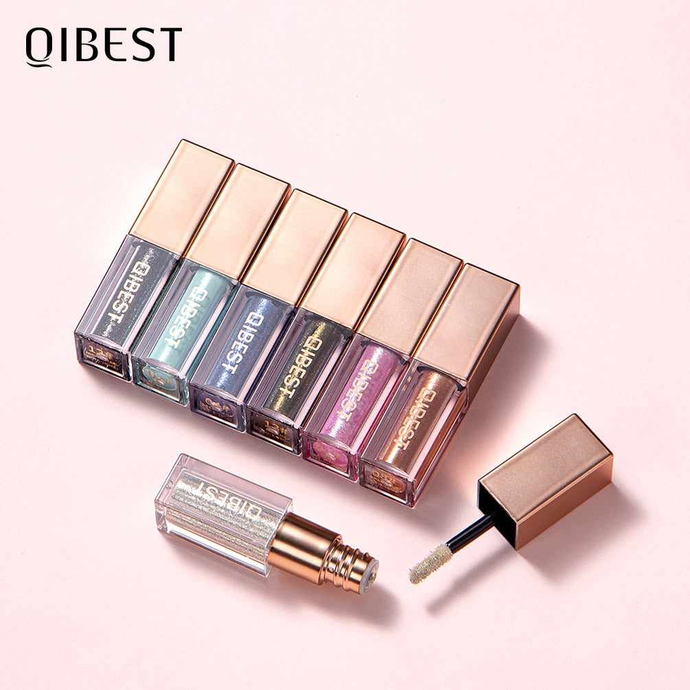 QIBEST Eyeshadow Stick Makeup Glitter Eye Shadow 15 Colors Eyeshadow Pigment Waterproof Eye Shadow Stick Liquid Shiny Cosmetics